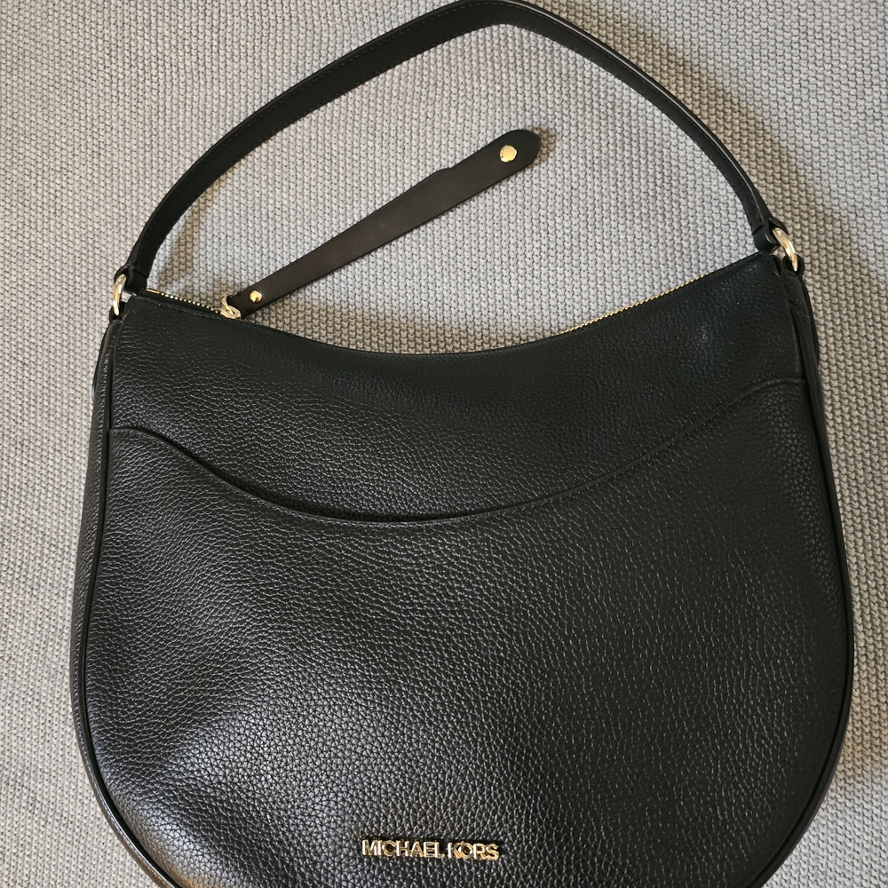 Michael Kors Black Pebbled Leather Hobo Bag